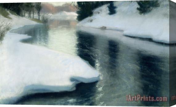 Fritz Thaulow Spring Thaw Stretched Canvas Print / Canvas Art