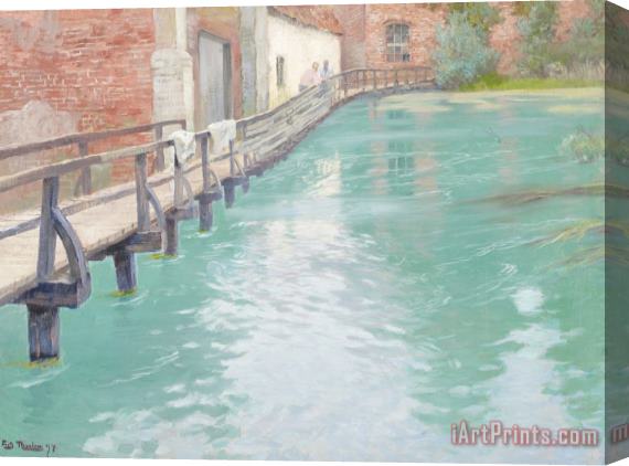 Fritz Thaulow The Mills At Montreuil Sur Mer Normandy Stretched Canvas Print / Canvas Art
