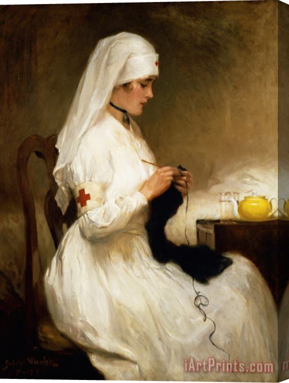 Gabriel Emile Niscolet Portrait of a Nurse from the Red Cross Stretched Canvas Painting / Canvas Art