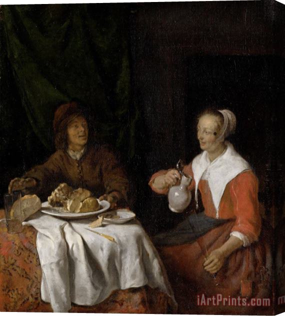 Gabriel Metsu Man And Woman at a Meal Stretched Canvas Print / Canvas Art