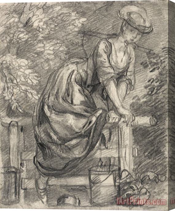 Gainsborough, Thomas A Milkmaid Climbing a Stile Stretched Canvas Print / Canvas Art
