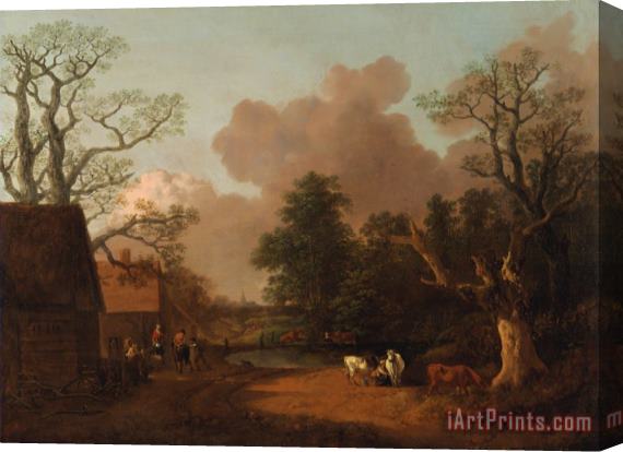 Gainsborough, Thomas Landscape with Milkmaid Stretched Canvas Painting / Canvas Art