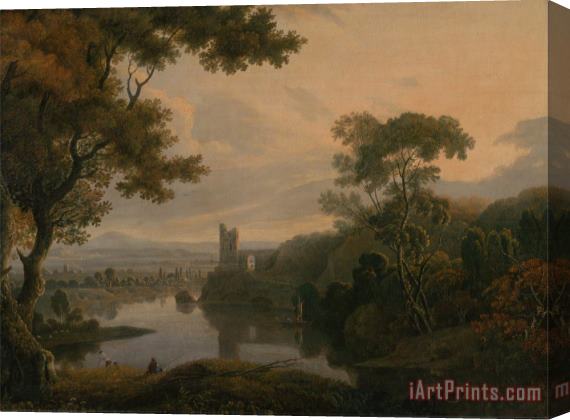 George Barret River Landscape Stretched Canvas Print / Canvas Art