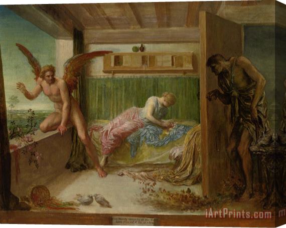 George Frederick Watts When Poverty Comes in at The Door Love Flies Out The Window Stretched Canvas Painting / Canvas Art
