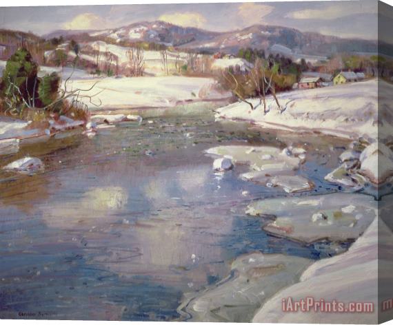 George Gardner Symons Valley Stream in Winter Stretched Canvas Painting / Canvas Art