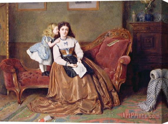 George Goodwin Kilburne A Mother's Darling Stretched Canvas Print / Canvas Art