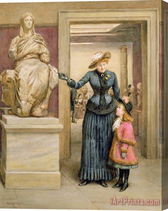 George Goodwin Kilburne At The British Museum Stretched Canvas Print / Canvas Art
