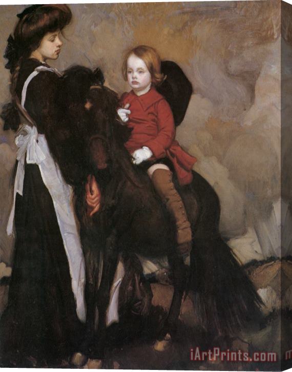 George Lambert Equestrian Portrait of a Boy Stretched Canvas Print / Canvas Art
