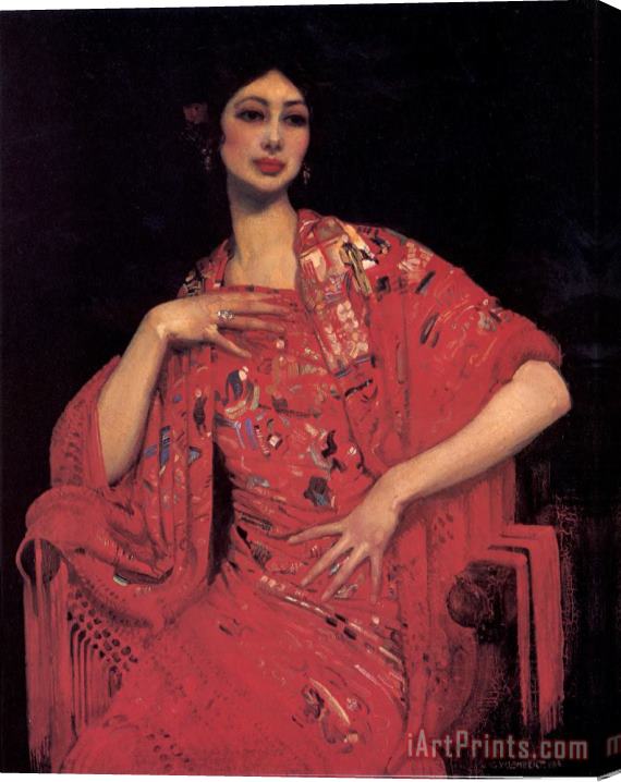 George Lambert The Red Shawl Stretched Canvas Print / Canvas Art