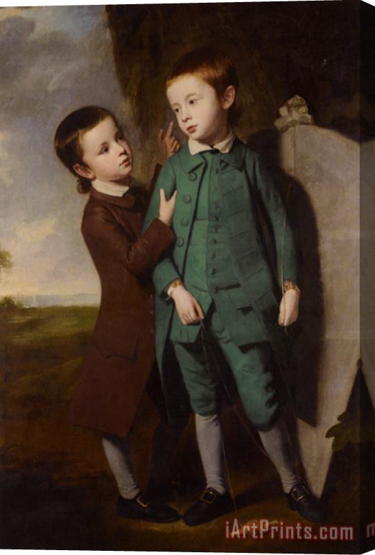 George Romney Portrait of Two Boys with a Kite Stretched Canvas Print / Canvas Art