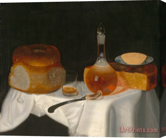 George Smith Still Life of Bread, Butter And Cheese Stretched Canvas Print / Canvas Art