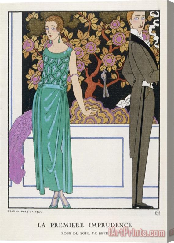 Georges Barbier Jade Green Dress by Beer Stretched Canvas Print / Canvas Art