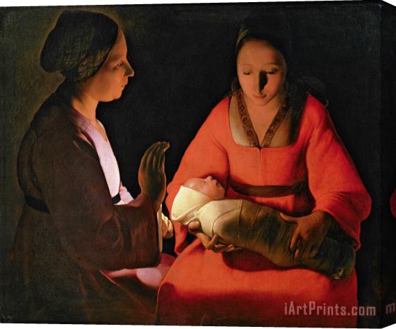 Georges de la Tour The New Born Child Stretched Canvas Painting / Canvas Art