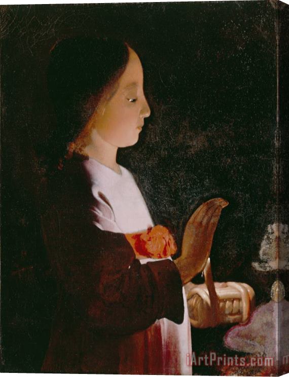 Georges de la Tour Young Virgin Mary Stretched Canvas Print / Canvas Art