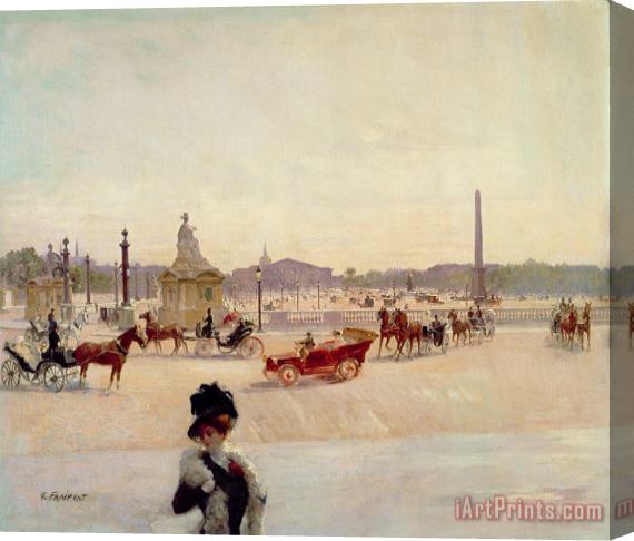 Georges Fraipont Place de la Concorde - Paris Stretched Canvas Print / Canvas Art