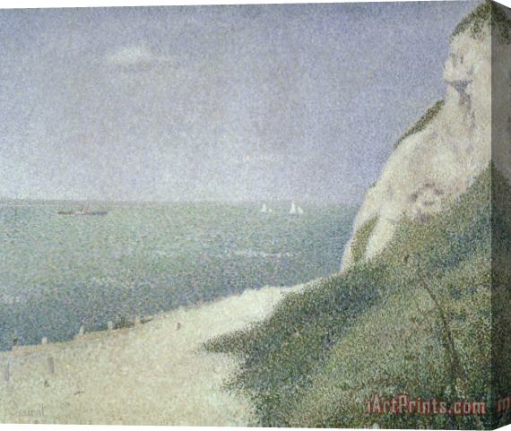 Georges Pierre Seurat Beach at Bas Butin Stretched Canvas Painting / Canvas Art