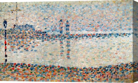 Georges Pierre Seurat Study For The Channel At Gravelines Evening Stretched Canvas Painting / Canvas Art