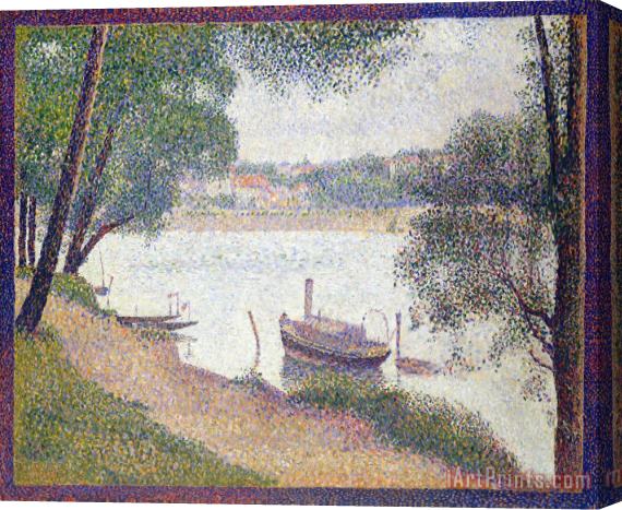 Georges Seurat Gray Weather, Grand Jatte Stretched Canvas Print / Canvas Art