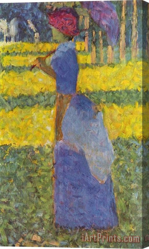 Georges Seurat Woman with Umbrella 1884 Stretched Canvas Painting / Canvas Art