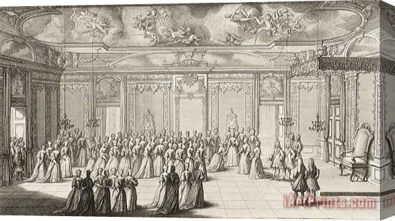 Gerard The Audience Chamber During The Reception of The Bride at Dresden Palace on 2 September 1719 Stretched Canvas Painting / Canvas Art
