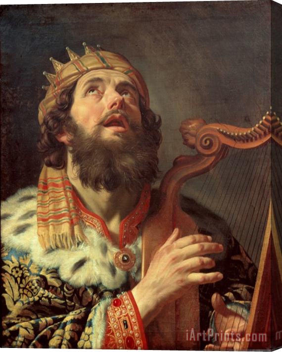 Gerard Van Honthorst King David Playing The Harp Stretched Canvas Print / Canvas Art