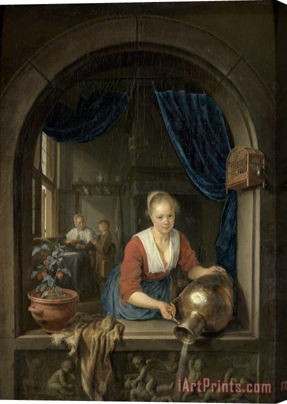 Gerrit Dou Maid at The Window Stretched Canvas Painting / Canvas Art