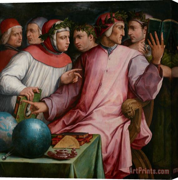 Giorgio Vasari Six Tuscan Poets Stretched Canvas Print / Canvas Art