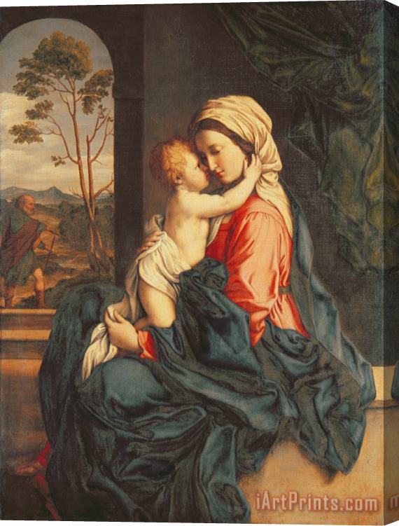 Giovanni Battista Salvi The Virgin and Child Embracing Stretched Canvas Print / Canvas Art