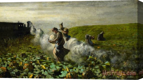 Giovanni Segantini The Pumpkin Harvest Stretched Canvas Print / Canvas Art