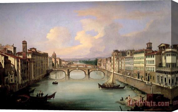 Giovanni Signorini Florence from the Ponte Vecchio Stretched Canvas Print / Canvas Art