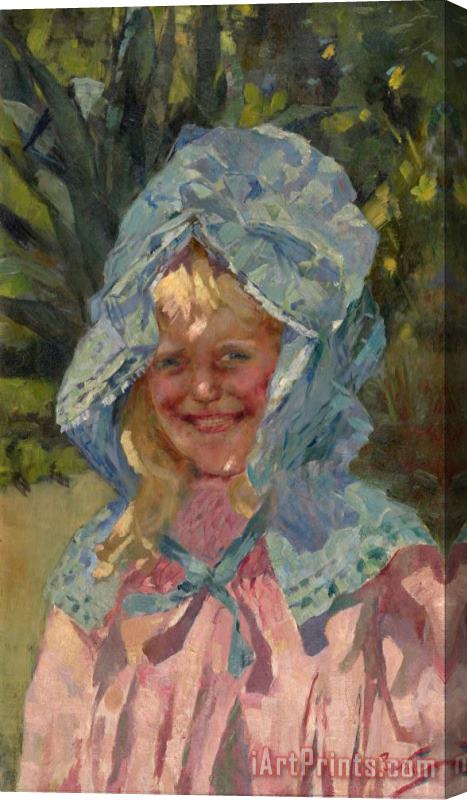 Girolamo Nerli Girl in Sunbonnet Stretched Canvas Print / Canvas Art