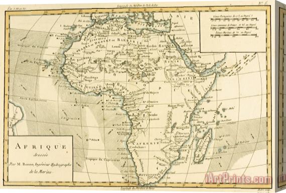 Guillaume Raynal Map of Africa Stretched Canvas Painting / Canvas Art