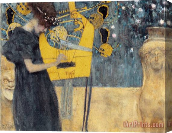 Gustav Klimt Music Stretched Canvas Painting / Canvas Art