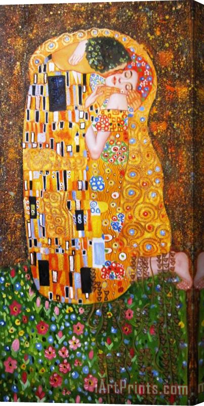 Gustav Klimt The Kiss Stretched Canvas Painting / Canvas Art