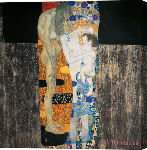 Gustav Klimt The Three Ages Of Woman Stretched Canvas Print / Canvas Art