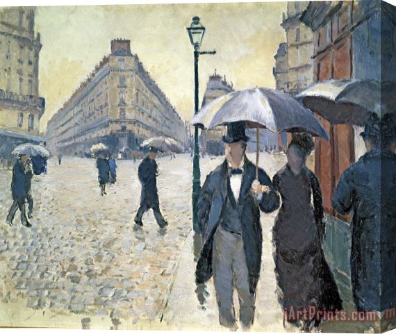 Gustave Caillebotte Sketch for Paris a Rainy Day Stretched Canvas Print / Canvas Art