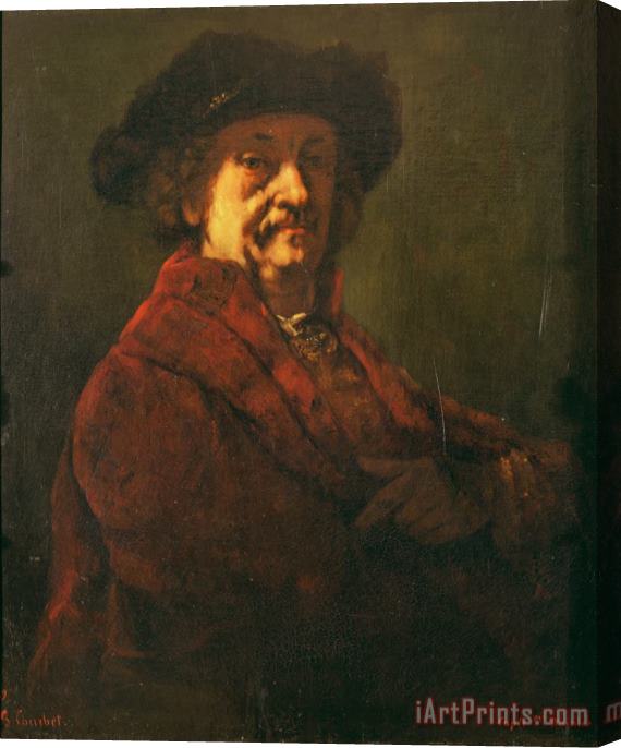 Gustave Courbet Copy of a Rembrandt Self Portrait Stretched Canvas Print / Canvas Art