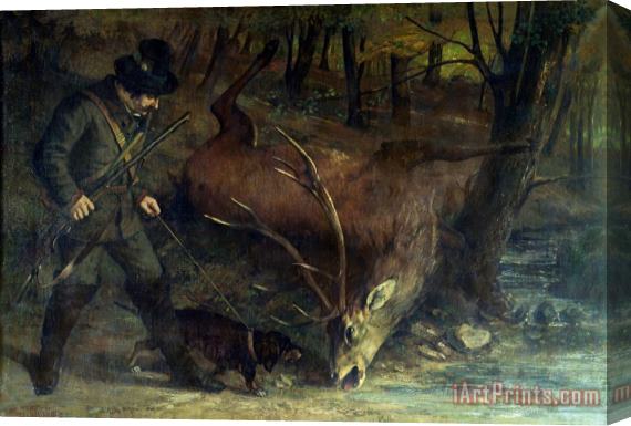 Gustave Courbet The Death of The Stag Stretched Canvas Print / Canvas Art