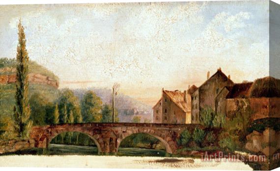 Gustave Courbet The Pont De Nahin at Ornans Stretched Canvas Print / Canvas Art