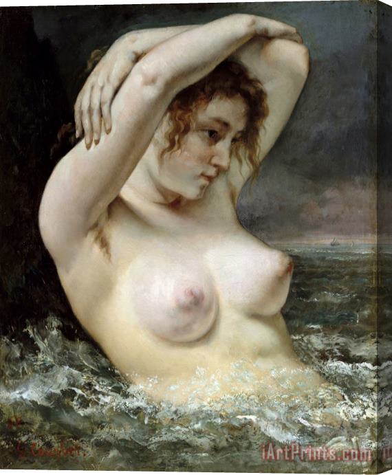 Gustave Courbet The Woman in The Waves Stretched Canvas Print / Canvas Art