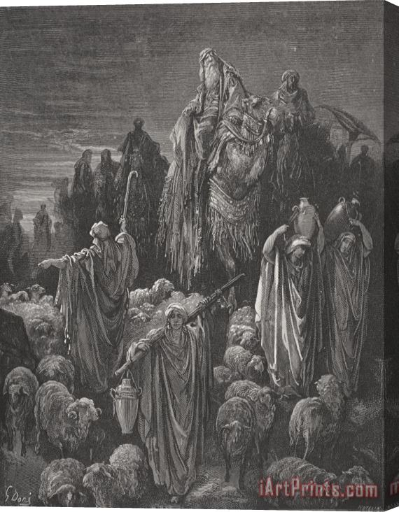 Gustave Dore Jacob Goeth Into Egypt Stretched Canvas Print / Canvas Art