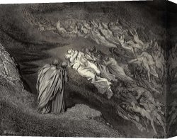 Death And Life Canvas Prints - The Inferno, Canto 5, Lines 105106 “love Brought Us to One Death Caina Waits The Soul, Who Spilt Our Life.” by Gustave Dore