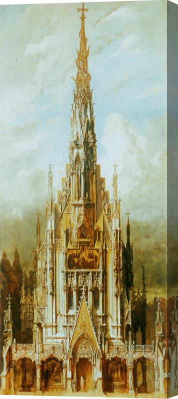 Hans Makart Gothic Cemetary, St. Michaels, Front Tower Stretched Canvas Painting / Canvas Art