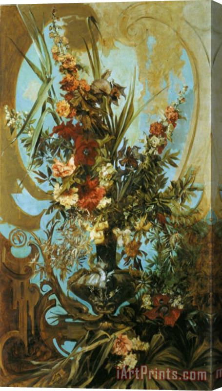 Hans Makart Large Flower Piece Stretched Canvas Painting / Canvas Art