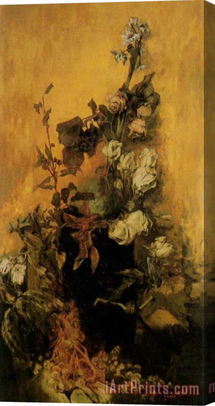 Hans Makart Still Life with Roses Stretched Canvas Print / Canvas Art