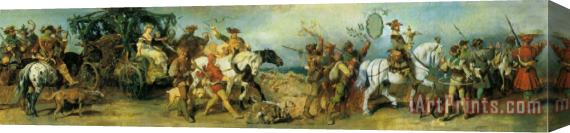 Hans Makart The Anniversary Parade Hunting Party with Treasure Wagon Stretched Canvas Painting / Canvas Art