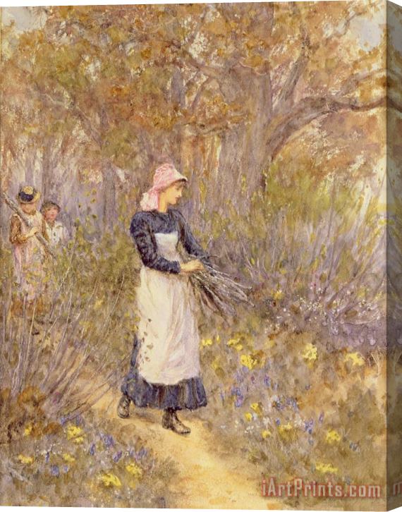 Helen Allingham Gathering Wood for Mother Stretched Canvas Print / Canvas Art