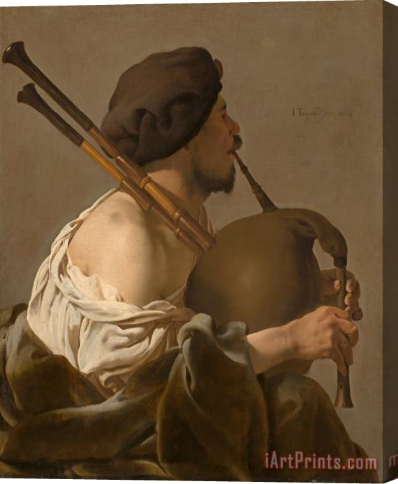 Hendrick Ter Brugghen Bagpipe Player Stretched Canvas Print / Canvas Art
