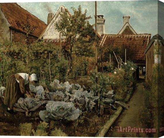 Henri de Braekeleer A Flemish Garden Stretched Canvas Painting / Canvas Art