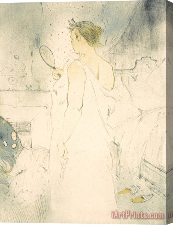Henri de Toulouse-Lautrec Femme a Glace La Glace a Main (woman with Mirror Mirror in Hand), From The Elles Series Stretched Canvas Print / Canvas Art